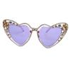 helena Love Heart Shaped Rhinestone Flower Sunglasses Women Stylish Love Eyeglasses (purple) view 3
