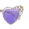helena Love Heart Shaped Rhinestone Flower Sunglasses Women Stylish Love Eyeglasses (purple) view 4