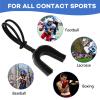 Dunzy 10 Pcs Strapped Mouth Guard Sports Mouthguard with Strap No Boiling Mouthguard Adult Youth Football Mouthpiece Mouth Protector for Boxing Basketball Lacrosse(Black,Adult) view 2