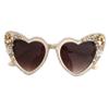 helena Love Heart Shaped Rhinestone Flower Sunglasses Women Stylish Love Eyeglasses (tea) view 2