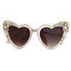 helena Love Heart Shaped Rhinestone Flower Sunglasses Women Stylish Love Eyeglasses (tea) view 4