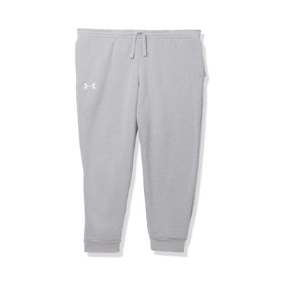 Under Armour Boys Rival Fleece Joggers, (011) Mod Gray Light Heather / / White, Small Plus