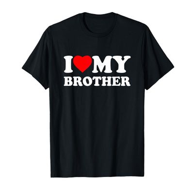 I Love My Brother Heart Family Funny T-Shirt