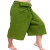 RaanPahMuang Thai Fisherman Shorts Men/Women, Loose Yoga, Pirate, Harem Pants, 100% Cotton, Unisex Kimono Pants, XX-Large-3X-Large, Fresh Green view 1