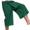 RaanPahMuang Thai Fisherman Shorts Men/Women, Loose Yoga, Pirate, Harem Pants, 100% Cotton, Unisex Kimono Pants, XX-Large-3X-Large, Bitter Green view 1