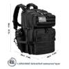 LHI Military Tactical Backpack for Men and Women 45L Army 3 Days Assault Pack Bag Large Rucksack with Molle System - Black view 2