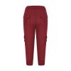 XUNRYAN Cargo Pants Womens Bootcut Yoga Workout Cropped Trousers Stretch Waist Athletic Fitness Sweatpants Casual Capri Pants view 3