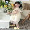 AGQT Baby Girls Tulle Tutu Dress Sleeveless Toddler Tutu Dresses Birthday Party Gowns Wedding Layered Lace Holiday Mini Dress with Cartoon Flower Peacock Blue Size 18-24 Months view 4