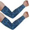bisibuy Blue Gradient Fish Scale Cooling Sun Sleeves UV Protection Sport Arm Sleeves Arm Cover Sleeve for Men Women view 2