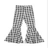 WDIRARA Girl's Flare Pants High Waisted Elastic Waist Bell Bottom Casual Pants Black and White 10Y view 1