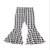 WDIRARA Girl's Flare Pants High Waisted Elastic Waist Bell Bottom Casual Pants Black and White 10Y view 2