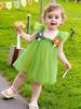 AGQT Baby Girls Tulle Tutu Dress Sleeveless Infant Tutu Dresses Birthday Party Holiday Wedding Layered Lace Mini Layers Dress with Cartoon Flower Light Pink Size 6-12 Months view 3