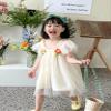 AGQT Baby Girls Tulle Tutu Dress Sleeveless Infant Tutu Dresses Birthday Party Holiday Wedding Layered Lace Mini Layers Dress with Cartoon Flower Peacock Blue Size 6-12 Months view 2