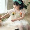 AGQT Baby Girls Tulle Tutu Dress Sleeveless Infant Tutu Dresses Birthday Party Holiday Wedding Layered Lace Mini Layers Dress with Cartoon Flower Peacock Blue Size 6-12 Months view 3
