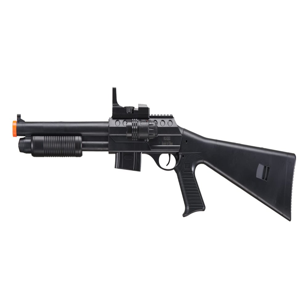 M0581 Pump Action Airsoft Shotgun with Scope, Light, and Durable ABS Construction