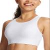 baleaf Women's Swim Bra Tops Modest High Neck Push Up Crop Tank Bikini Top Athletic Sports Swimsuits Bathing Suit Under Rash Guard White 36 view 1