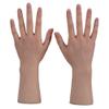 Oppaionaho 2Pcs Realistic Lifelike Silicone Life Size Female Model Hand with Nails, Manicure Silicone Hand Model for Jewelry Display Props Mannequin (#1,Basic Style)