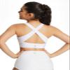 baleaf Women's Swim Bra Tops Modest High Neck Push Up Crop Tank Bikini Top Athletic Sports Swimsuits Bathing Suit Under Rash Guard White 42 view 2