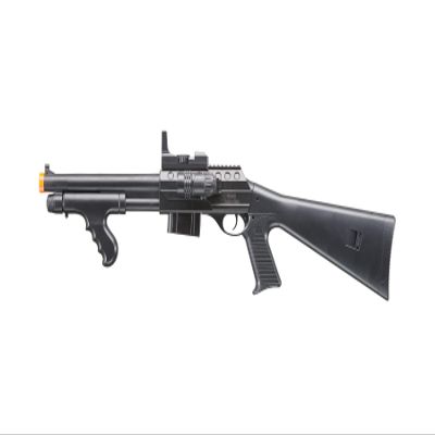 M0681 Pump Action Airsoft Shotgun with Scope, Light, and Durable ABS Construction - Black