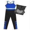 Moggemol Girls Dance Outfits Cropped Hoodie Tank Tops Jogger Pants Set Hip Hop Jazz Street Dancing Clothes 2#Blue00A 16 Years view 1