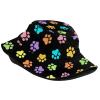 Cute Dog Paw Print Bucket Hats for Women Men Packable Beach Sun Fishing Boonie Hats Outdoor Summer Travel Hats Caps Unisex view 2