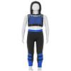 Nikiikoo Kids Girls Hip Hop Dance Clothes Mesh Hoodie Crop Tank Tops Leggings Modern Jazz Team Performance Costume Blue 16 Years view 3