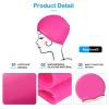 Aouloves 2 Pack Kids Swim Cap for Boys Girls, Unisex Silicone Swimming Caps for 4-12 Toddler Children Teen, Comfortable Fit for Long Hair and Short Hair view 2