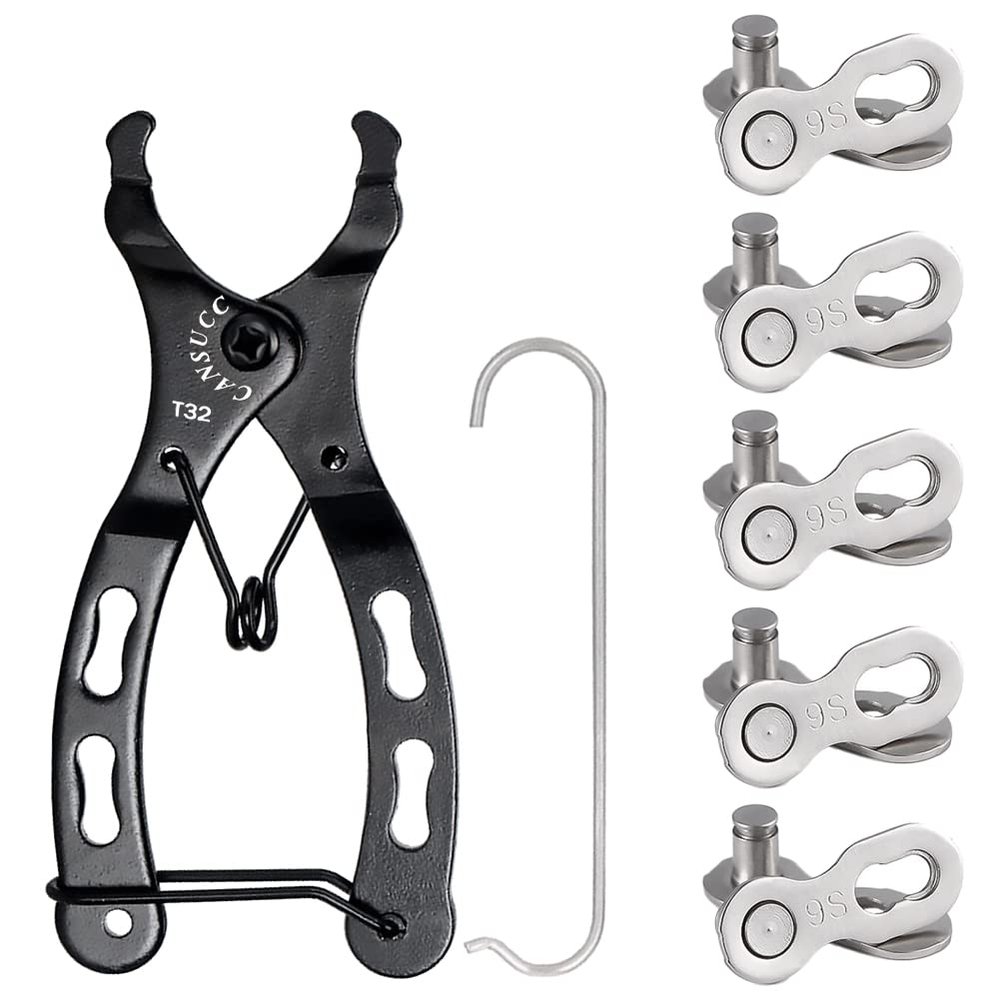 5 Pairs Bicycle Chain Master Link Steel 9 Speed Chains Repair Accessories Reusable Quick Link + Bike Link Chain Master Link Tool Master Chain Pliers Installation/Removal Chain Link Pliers