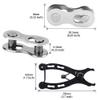 5 Pairs Bicycle Chain Master Link Steel 9 Speed Chains Repair Accessories Reusable Quick Link + Bike Link Chain Master Link Tool Master Chain Pliers Installation/Removal Chain Link Pliers view 2
