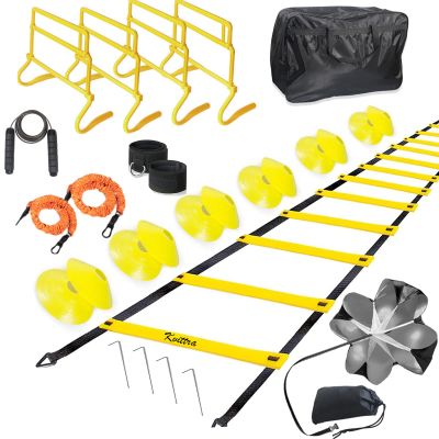 Kvittra Adjustable Speed Training Hurdles Fitness & Speed Training Equipment with Agility Ladder - Plyometric Fitness & Speed Training  Hurdle/Obstacles for Soccer, Football, Track & Field