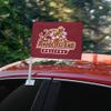 Rhode Island College Primary Logo Car Truck Flag with Window Clip On Pole Holder - Left Driver Side view 2