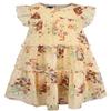 AGQT Girls Casual Dress Babydoll Summer Ruffle Babydoll Birthday Chiffon Princess Wedding Elegant Dress Easter Dresses Red Leaves Green Flower On Apricot Size 5-6 Years view 1