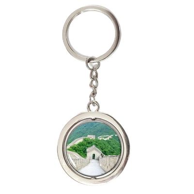 China Beijing Keychain Car Keys Decoration Accessories Double Sided Rotating Crystal Key Chain Souvenir Gift