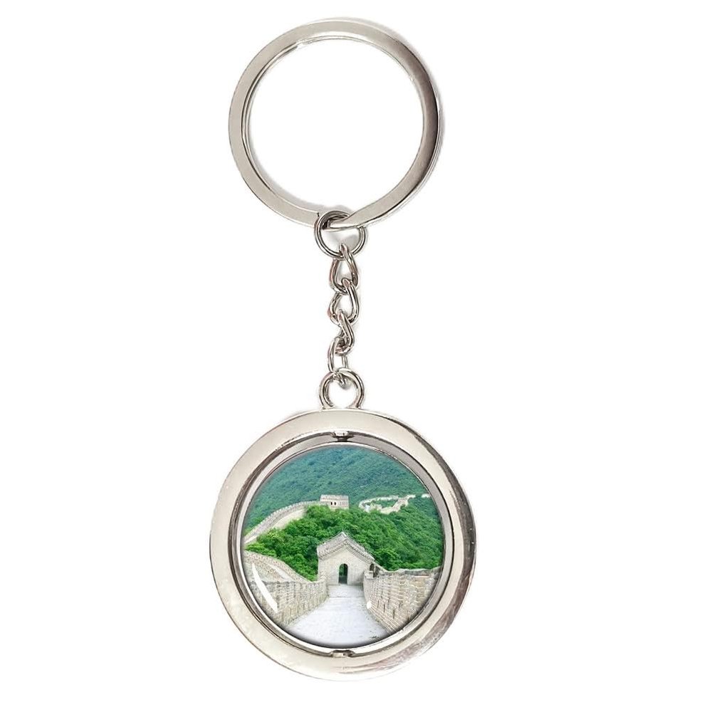 China Beijing Keychain Car Keys Decoration Accessories Double Sided Rotating Crystal Key Chain Souvenir Gift
