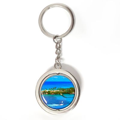 Bahamas Paradise Nassau Keychain Car Keys Decoration Accessories Double Sided Rotating Crystal Key Chain Souvenir Gift