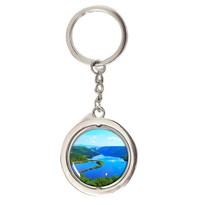 Croatia Krka Keychain Car Keys Decoration Accessories Double Sided Rotating Crystal Key Chain Souvenir Gift