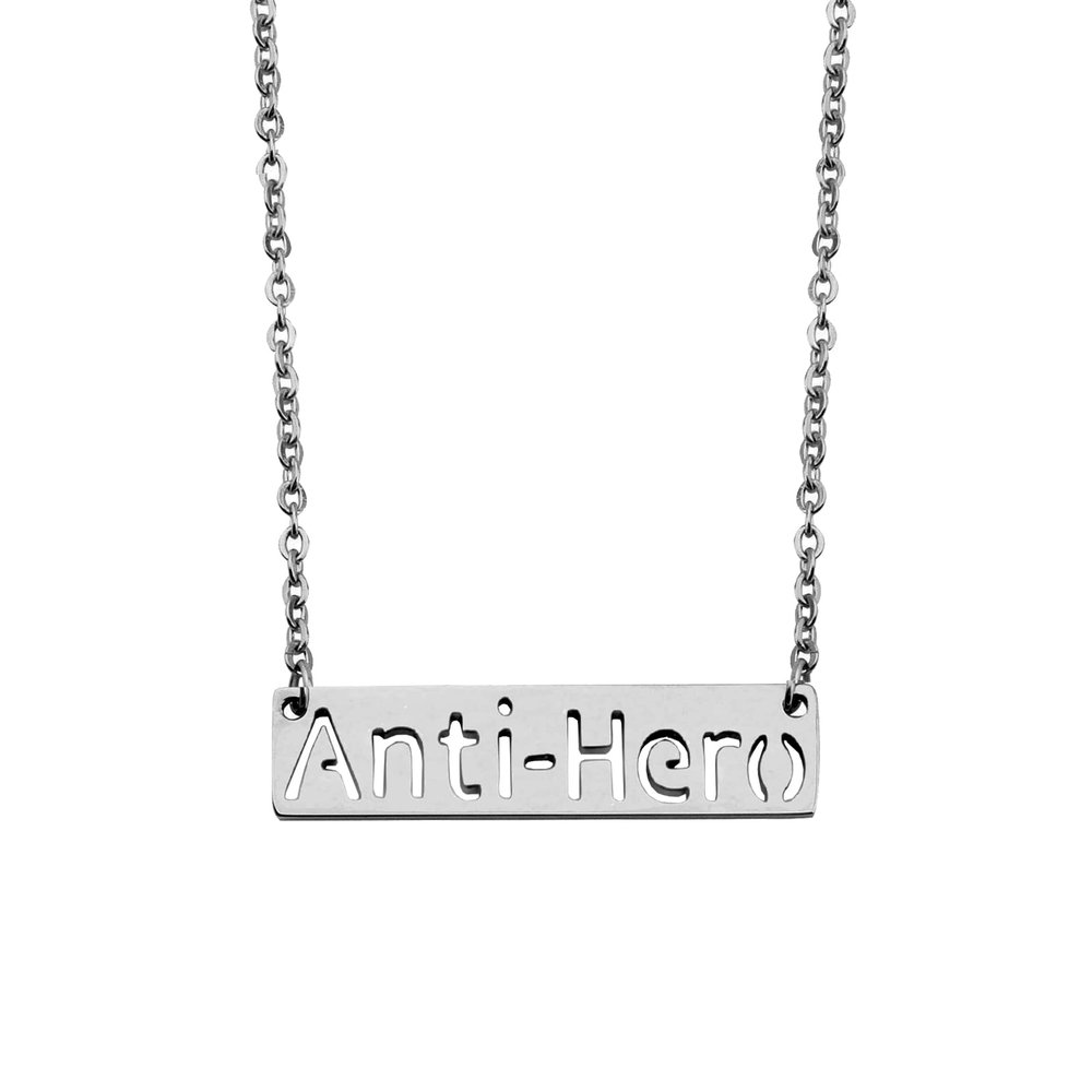 Octjewty TS 1989 Necklace Antihero Necklace Music Lover Gift Singer Gifts Singer Song Inspired Fans Gift (Silver)