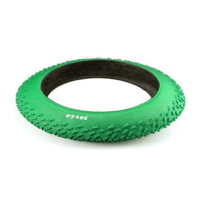 20x4.0 E-Bike Fat Tire With Blue and Green Design | Folding Replacement Electric Bicycle Tire Compatible With Wide Mountain Snow Bike | 20x4 Inch