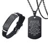 ForeverWill Ayatul Kursi Quran Calligraphy Allah God Amulet Silicone Bracelet Necklace, Powerful Arabic Verse Protection Bangle Pendant Religious Muslim Islamic Faith Jewelry, 2 Pack view 1