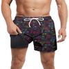 LUCOWEE Mens Games Swim Trunks with Compression Liner no Mesh Jammer Lined Swimming Trunks Quick Dry UPF 50+ Stretchy 5.5 inch Inseam Bathing Suit Shorts Gaming X-Large view 1