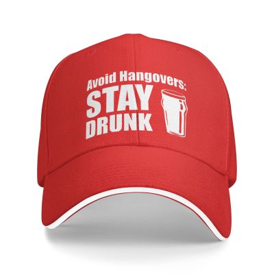 Avoid Hangovers Stay Drunk Hat Mens Womens Fashion Baseball Cap Trucker Hats Summer Caps Adjustable Sunhat Red