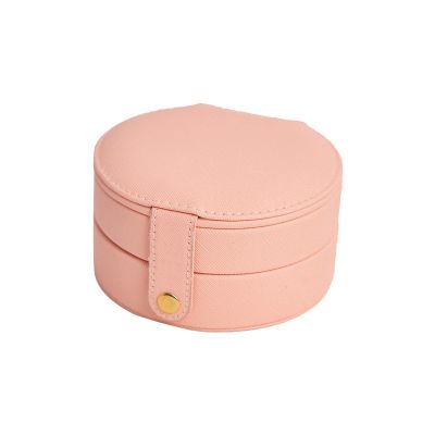 ALKANI Travel portable ring jewelry storage box stud earrings jewelry jewelry storage box multi-layer jewelry box 11 * 11 * 5.8cm Orange-pink
