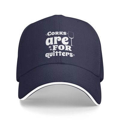 Corks are for Quitters Hat Mens Womens Classic Baseball Cap Trucker Hats Summer Caps Adjustable Sunhat Navy Blue