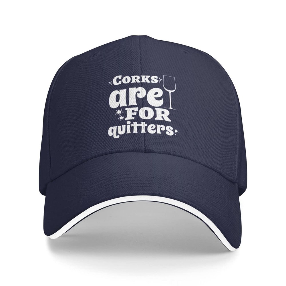 Corks are for Quitters Hat Mens Womens Classic Baseball Cap Trucker Hats Summer Caps Adjustable Sunhat Navy Blue