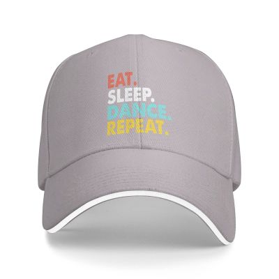 Eat-Sleep-Dance-Repeat Hat Mens Womens Novelty Baseball Cap Dad Hats Summer Caps Adjustable Sunhat Gray