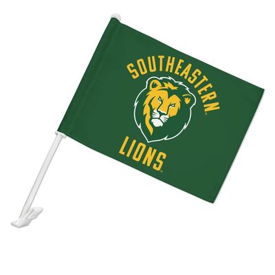 Southeastern Louisiana University Lions Logo Car Truck Flag with Window Clip On Pole Holder - Left Driver Side