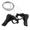 2 Pairs 3x5/6/7 Speed MTB Bike Thumb Gear Shifter Top Mount Shifters Black with 59-79 inch Cables view 2