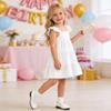 AGQT Toddler Girl Summer Dress Baby Sleeveless Ruffle A-Line Dresses Kids Casual Sundress for Beach Wedding White 2-3 Years view 3