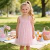 AGQT Baby Girls Tutu Dress Sleeveless Kids Tulle Birthday Party Dresses Casual Playwear Tunic Babydoll Dress Pink-Star Moon Dot Size 6-12 Months view 2