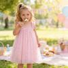 AGQT Baby Girls Tutu Dress Sleeveless Kids Tulle Birthday Party Dresses Casual Playwear Tunic Babydoll Dress Pink-Star Moon Dot Size 6-12 Months view 3
